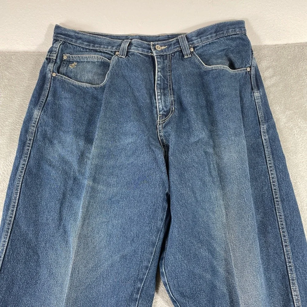 Rocawear Jeans Mens 40x34 Blue Baggy Loose Fit Embroidered Logo Denim Y2K Skater